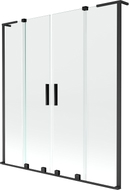 Mexen Velar L Duo parawan nawannowy 2-skrzydłowy rozsuwany 160 x 150 cm, transparent, czarny - 896-160-003-02-70