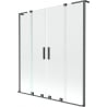 Mexen Velar L Duo badwand 2-delige schuifwand 160 x 150 cm, transparant, gun metal - 896-160-003-02-95