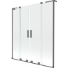 Mexen Velar L Duo vannas ekrāns ar 2 bīdāmiem spārniem 160 x 150 cm, caurspīdīgs, gun metāls - 896-160-003-02-95