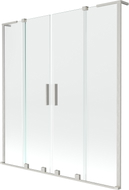 Mexen Velar L Duo parawan nawannowy 2-skrzydłowy rozsuwany 160 x 150 cm, transparent, nikiel szczotkowany - 896-160-003-02-97