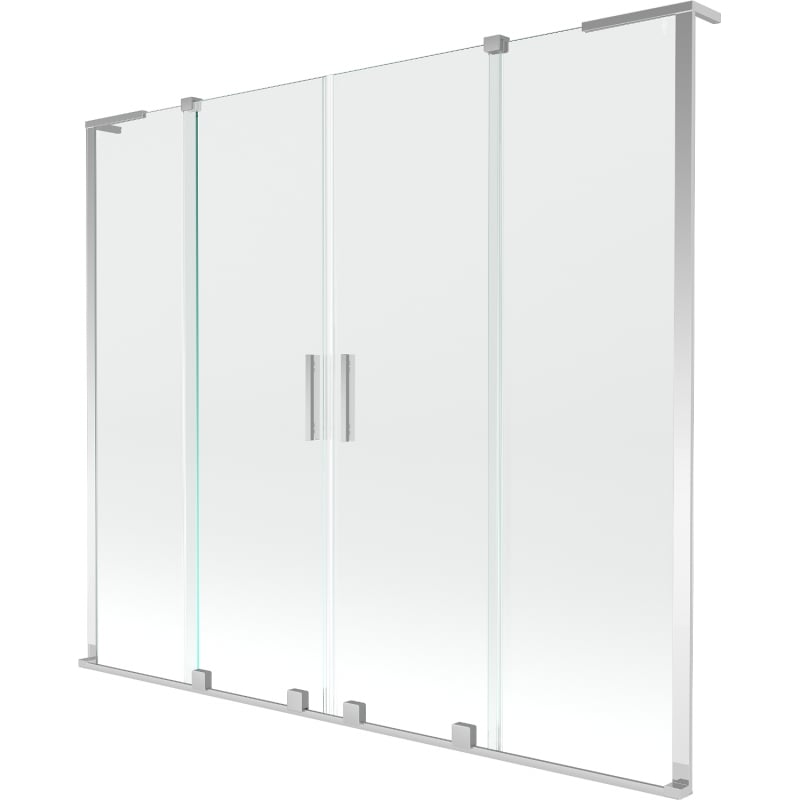 Mexen Velar L Duo Badewannenwand 2-flügelig verschiebbar 170 x 150 cm, transparent, Chrom - 896-170-003-02-01