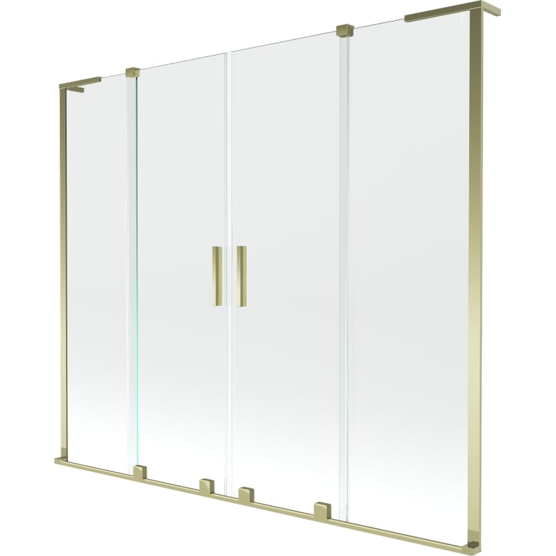 Mexen Velar L Duo paravan za kadu s 2 krila, klizni, 170 x 150 cm, proziran, zlatni - 896-170-003-02-50