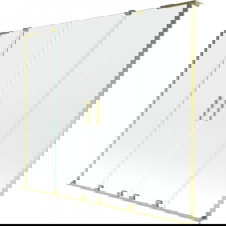 Mexen Velar L Duo Duschbuedeméiw 2-flillegräis verschiebbar 170 x 150 cm, transparent, gëllen - 896-170-003-02-50