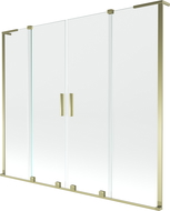 Mexen Velar L Duo badkarsskärm, tvådelad skjutbar, 170 x 150 cm, transparent, guld - 896-170-003-02-50