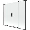 Mexen Velar L Duo, zweiteilige Badewannen-Abtrennung, verschiebbar 170 x 150 cm, transparent, schwarz - 896-170-003-02-70