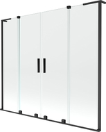 Mexen Velar L Duo parawan nawannowy 2-skrzydłowy rozsuwany 170 x 150 cm, transparent, czarny - 896-170-003-02-70
