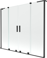 Mexen Velar L Duo, zweiteilige Badewannen-Abtrennung, verschiebbar 170 x 150 cm, transparent, schwarz - 896-170-003-02-70
