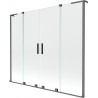Mexen Velar L Duo paravento per vasca da bagno a 2 ante scorrevoli 170 x 150 cm, trasparente, metal gun - 896-170-003-02-95
