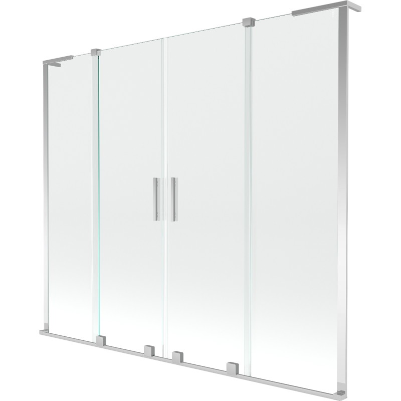 Mexen Velar L Duo vanniekraan 2-osaline laiendatav 200 x 150 cm, läbipaistev, kroom - 896-200-003-02-01