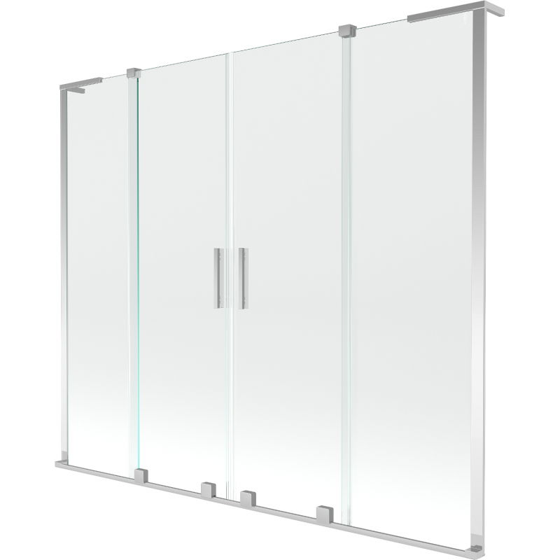 Mexen Velar L Duo zweiflügelige, verschiebbare Badewannenabtrennung 200 x 150 cm, transparent, Chrom - 896-200-003-02-01