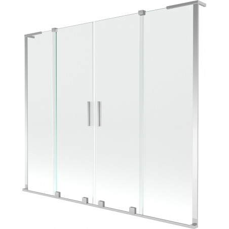 Mexen Velar L Duo vanniekraan 2-osaline laiendatav 200 x 150 cm, läbipaistev, kroom - 896-200-003-02-01