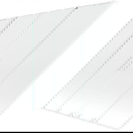 Mexen Velar L Duo badwand scherm 2-delig schuifbaar 200 x 150 cm, transparant, wit - 896-200-003-02-20