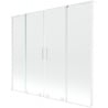 Mexen Velar L Duo Badewannenfaltwand 2-flügelig schiebbar 200 x 150 cm, transparent, weiß - 896-200-003-02-20