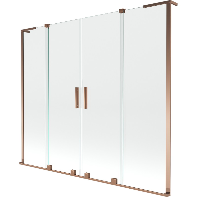 Mexen Velar L Duo vannitoa sein 2 tiib libisev 200 x 150 cm, läbipaistev, roosa kuld - 896-200-003-02-60