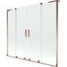 Mexen Velar L Duo vannitoa sein 2 tiib libisev 200 x 150 cm, läbipaistev, roosa kuld - 896-200-003-02-60