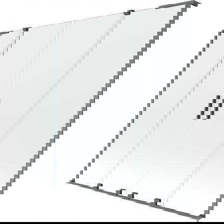Mexen Velar L Duo Duschwand, 2-flügelig, verschiebbar 200 x 150 cm, transparent, gebürstetes Gun Gray - 896-200-003-02-66