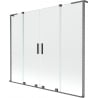 Mexen Velar L Duo kahe tiivaga vannitoa vahesein, 200 x 150 cm, läbipaistev, harjatud püssihall - 896-200-003-02-66