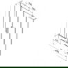 Mexen Velar L Duo Duschwand, 2-flügelig, verschiebbar 200 x 150 cm, transparent, gebürstetes Gun Gray - 896-200-003-02-66