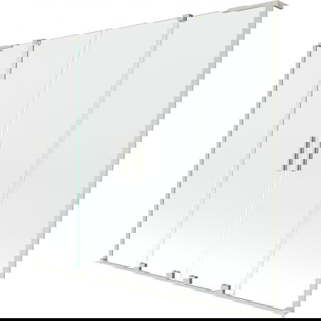 Mexen Velar L Duo Badewannenabtrennung 2-flügelig verschiebbar 200 x 150 cm, transparent, gebürsteter Nickel - 896-200-003-02-97