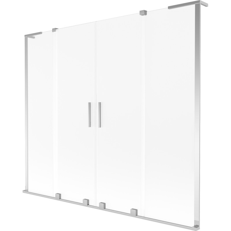Mexen Velar L Duo klizna pregrada za kadu s dva panela, 200 x 150 cm, matirano, krom - 896-200-003-32-01
