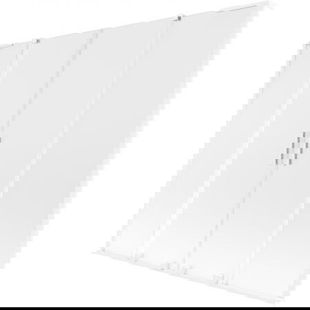 Mexen Velar L Duo Badewannenabtrennung 2-flügelig verschiebbar 200 x 150 cm, matt, weiß - 896-200-003-32-20