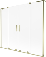 Mexen Velar L Duo paravan za kad 2-krilni drsni 200 x 150 cm, mraz, zlato - 896-200-003-32-50