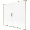 Mexen Velar L Duo parawan nawannowy 2-skrzydłowy rozsuwany 200 x 150 cm, szron, złoty szczotkowany - 896-200-003-32-55