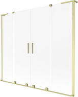 Mexen Velar L Duo parawan nawannowy 2-skrzydłowy rozsuwany 200 x 150 cm, szron, złoty szczotkowany - 896-200-003-32-55