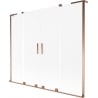 Mexen Velar L Duo parawan nawannowy 2-skrzydłowy rozsuwany 200 x 150 cm, szron, różowe złoto - 896-200-003-32-60