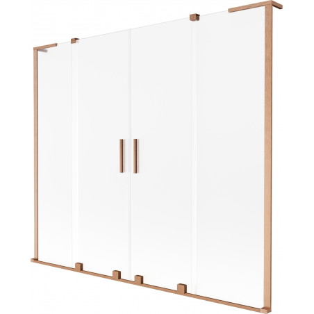 Mexen Velar L Duo vannitoa lükanduks, 2-leheline, 200 x 150 cm, mattklaas, harjatud vask - 896-200-003-32-65