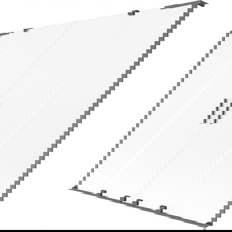 Mexen Velar L Duo Badewannenabtrennung, 2-flügelig, verschiebbar, 200 x 150 cm, matt, gebürstetes Gun Gray - 896-200-003-32-66