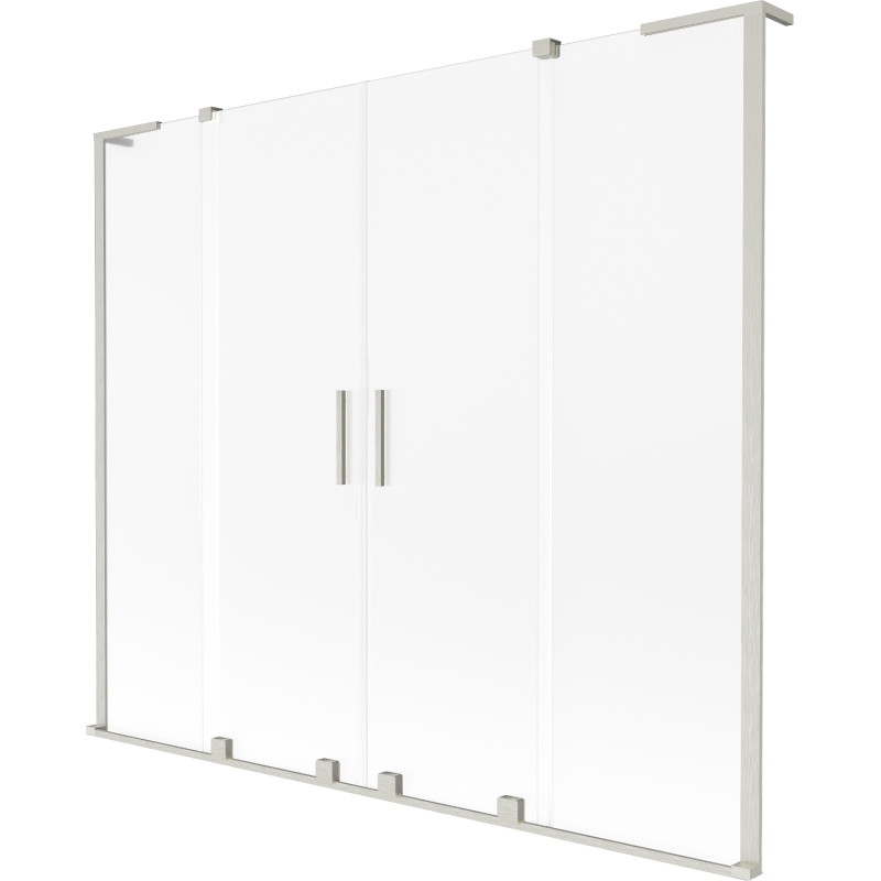 Mexen Velar L Duo vanna paravāns, 2-paneļu bīdāms, 200 x 150 cm, matēts, matēts niķelis - 896-200-003-32-97