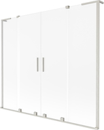 Mexen Velar L Dúo de mampara de bañera de 2 hojas deslizantes 200 x 150 cm, escarcha, níquel cepillado - 896-200-003-32-97