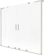 Mexen Velar L Duo mampara de bañera de 2 alas, deslizante 200 x 150 cm, escarcha, níquel cepillado - 896-200-003-32-97