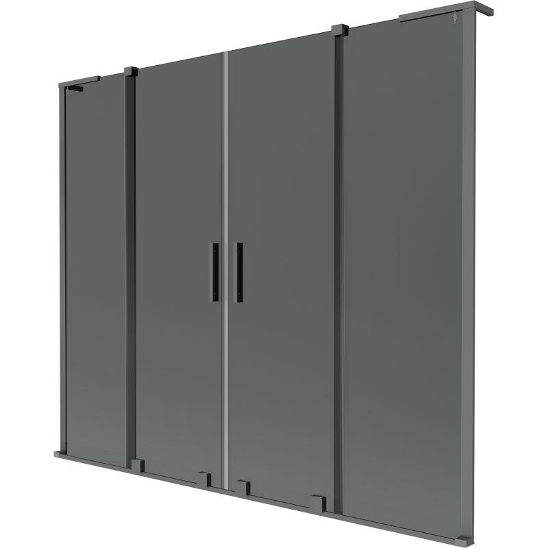 Mexen Velar L Duo Badewannen-Faltwand, 2-flügelig, 180 x 150 cm, Graphit, Gun Metal - 896-180-003-42-95