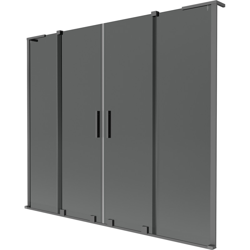 Mexen Velar L Duo klizni paravan za kadu 2-krilni klizni 180 x 150 cm, grafit, gun metal - 896-180-003-42-95