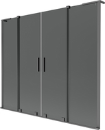 Mexen Velar L Duo kaheosaline, kahetiivaline vannitoaraam 200 x 150 cm, grafiit, relvmetall - 896-200-003-42-95