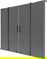 Mexen Velar L Duo paravent de ducha 2 paneles deslizantes 200 x 150 cm, grafito, metal gun - 896-200-003-42-95