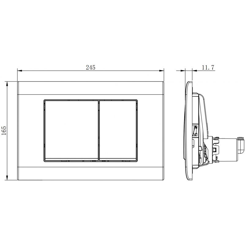 Mexen Fenix Air 01 pneumatische bedieningsplaat, mat chroom - 6A0102