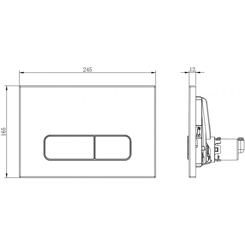 Mexen Fenix Air 02 pneumatisk spolningsknapp, matt krom - 6A0202