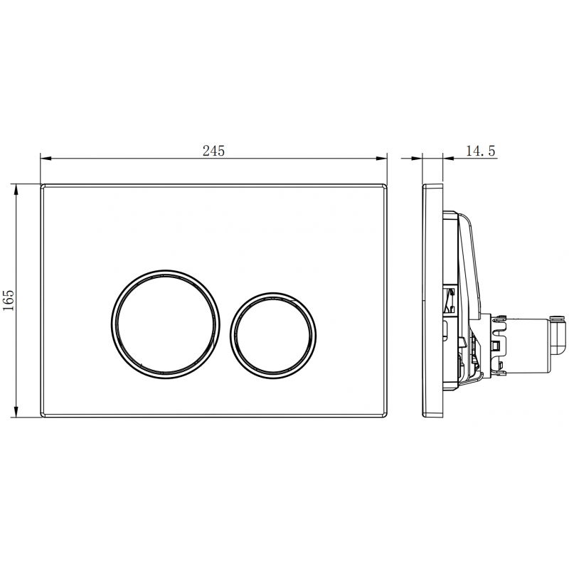 Mexen Fenix Air 05 pneumatische spoelknop, mat chroom - 6A0502