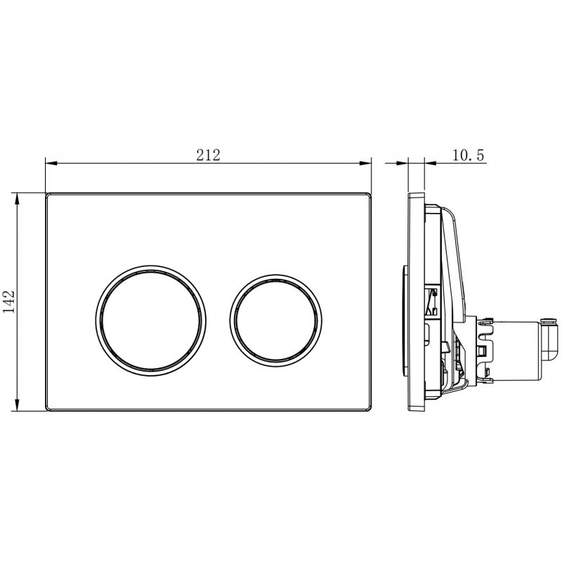 Mexen Fenix Air 07 XS pneumatische Spültaste, schwarz - 6A0703