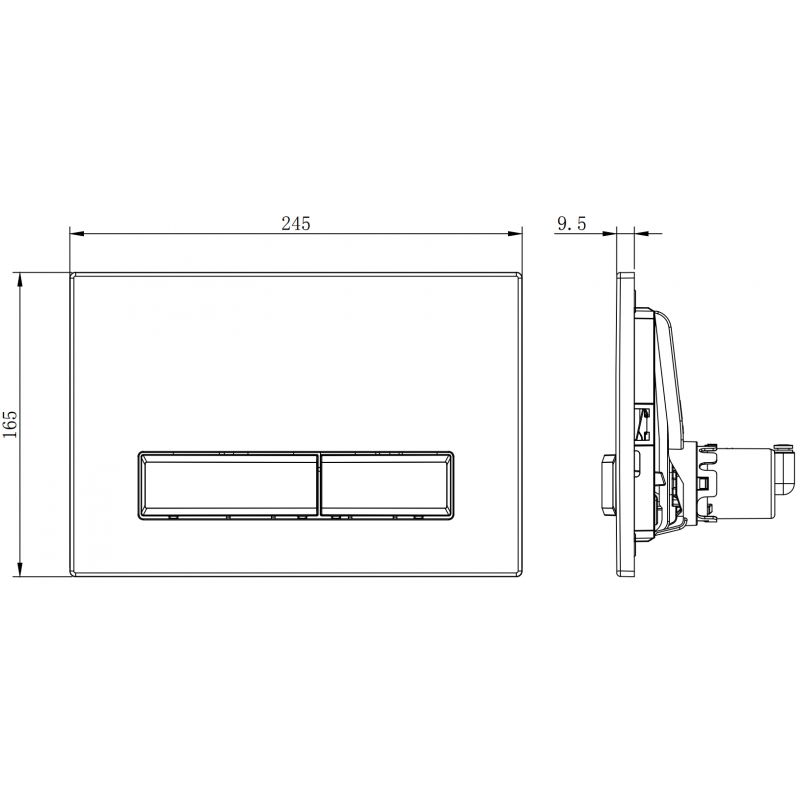 Mexen Fenix Air 09 pneumatisk spolningsknapp, svart - 6A0903
