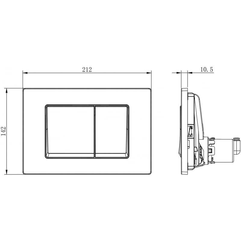 Mexen Fenix Air 10 XS pneumaattinen huuhtelupainike, kiiltävä kromi - 6A1001