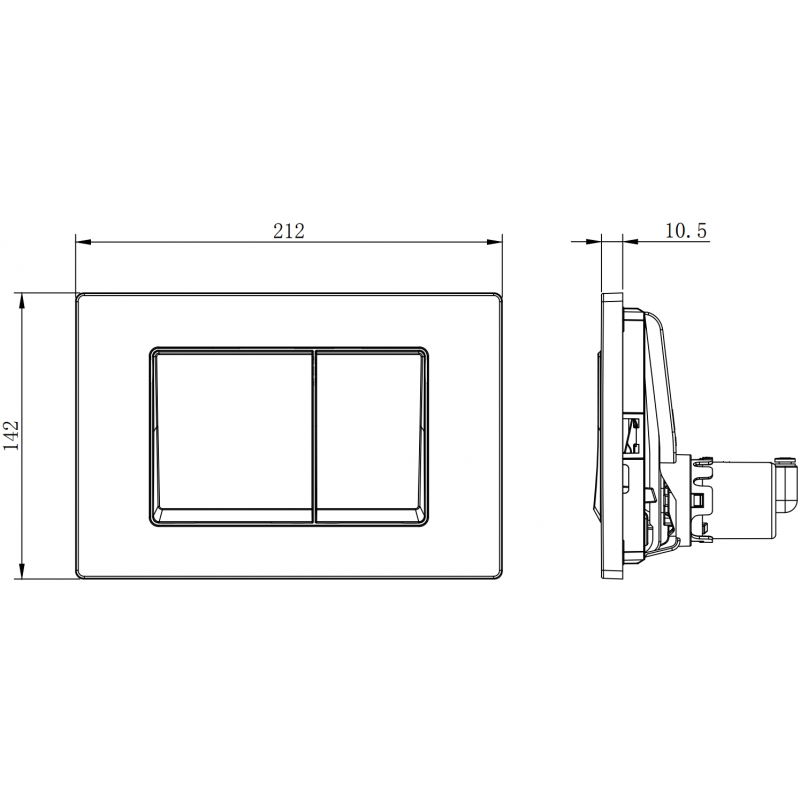Mexen Fenix Air 10 XS pneumatische spoelknop, mat chroom - 6A1002