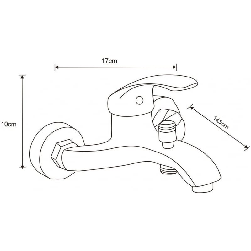 Mexen Fabia R62 bath tap with shower set, black - 74653R62-70