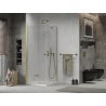 Mexen Lima folding shower cabin 70 x 70 cm, transparent, gold + Flat shower tray - 856-070-070-50-00-4010