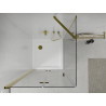 Mexen Lima inklapbare douchecabine 70 x 70 cm, transparant, goud + Flat douchebak - 856-070-070-50-00-4010
