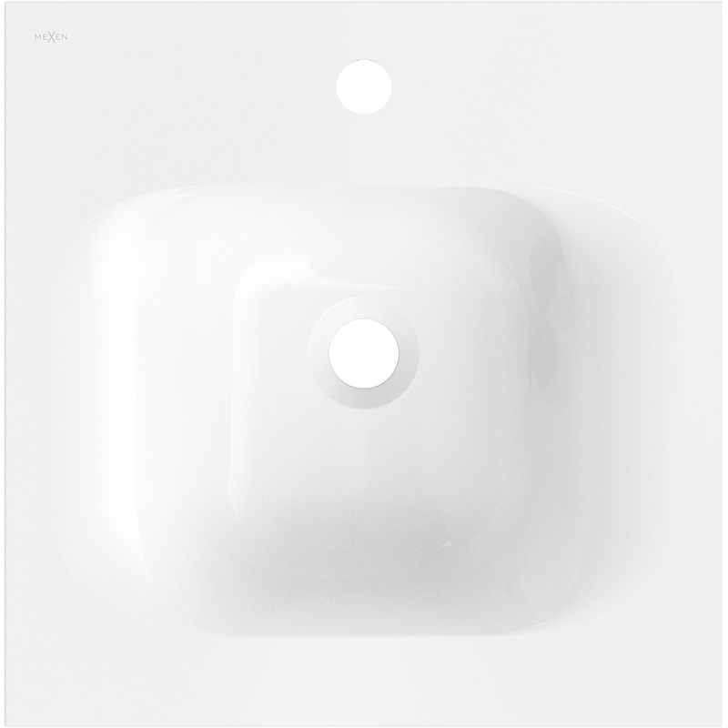 Mexen Vela lavatório embutido no tampo 46 x 46,5 cm, branco brilho - 25234500