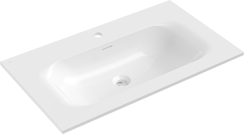 Mexen Vela Waschbecken in Arbeitsplatte eingelassen 81 x 46,5 cm, weiß glänzend - 25238000